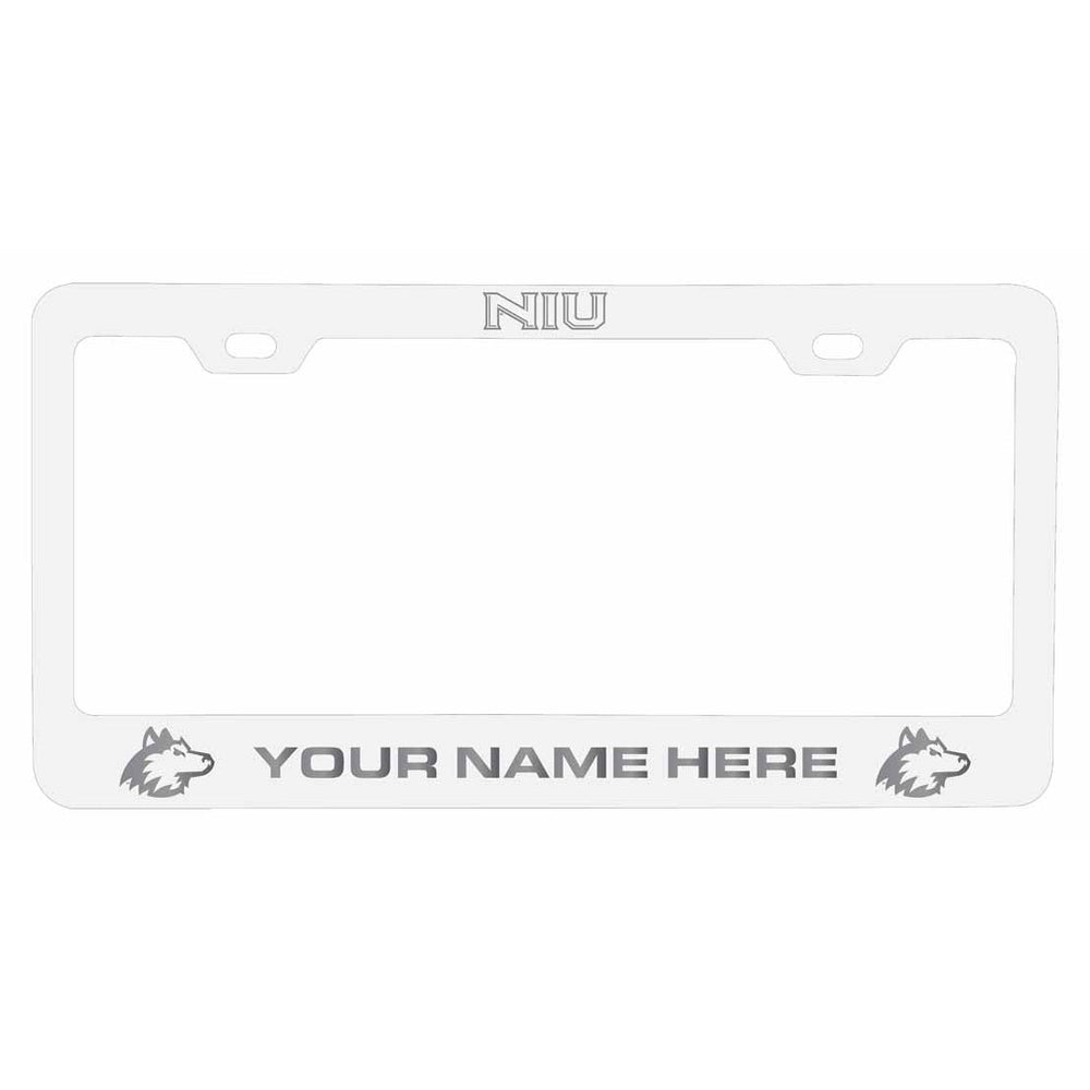 Customizable Northern Illinois Huskies NCAA Laser-Engraved Metal License Plate Frame - Personalized Car Accessory Image 2