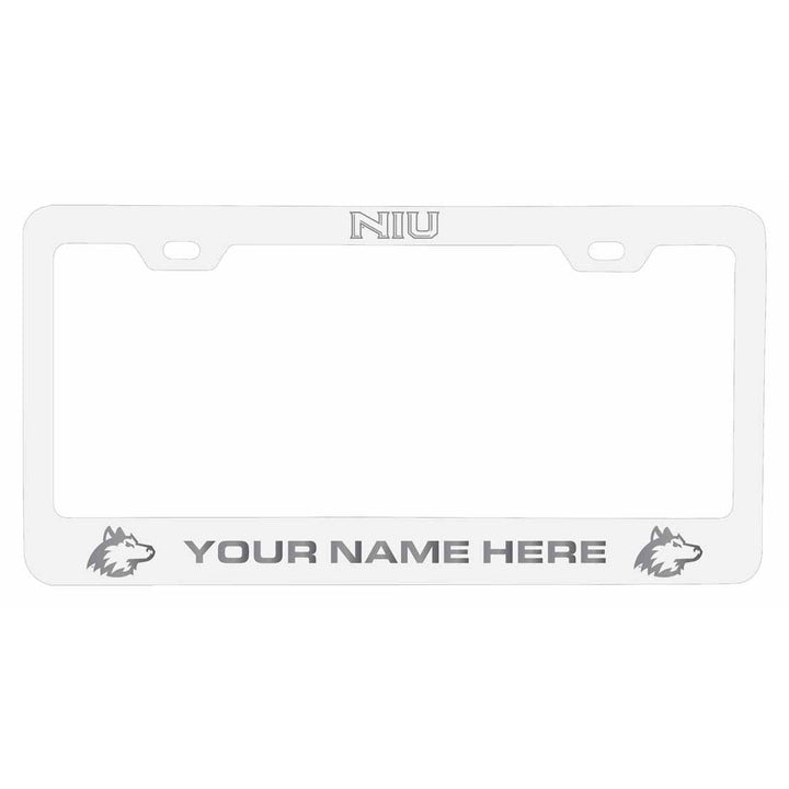 Customizable Northern Illinois Huskies NCAA Laser-Engraved Metal License Plate Frame - Personalized Car Accessory Image 2