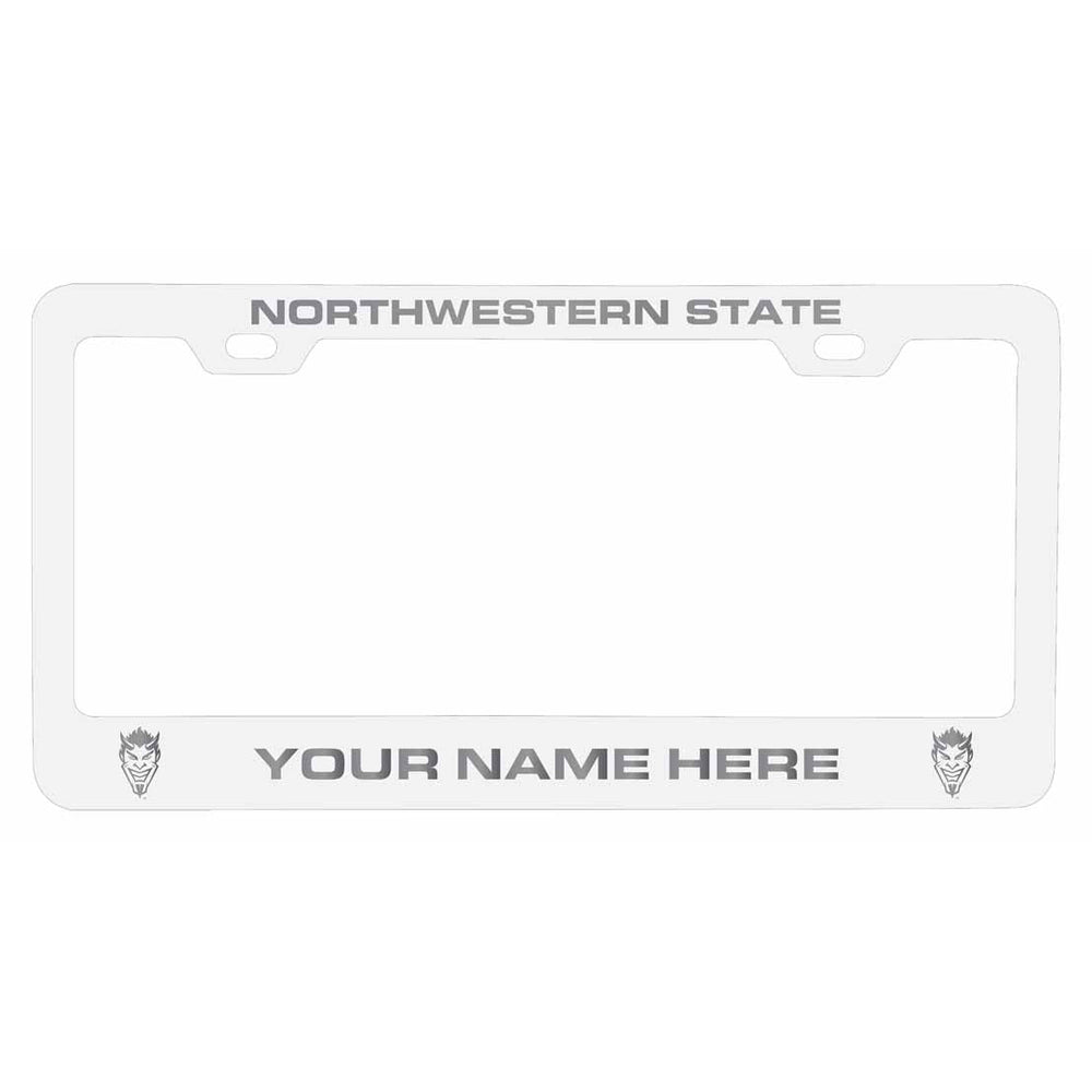 Collegiate Custom Northwestern State Demons Metal License Plate Frame with Engraved Name Image 2