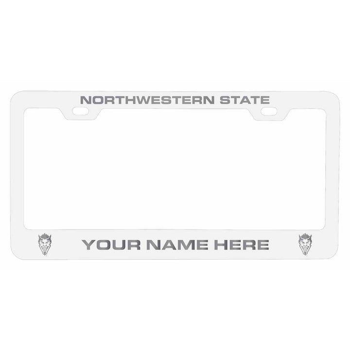 Collegiate Custom Northwestern State Demons Metal License Plate Frame with Engraved Name Image 2