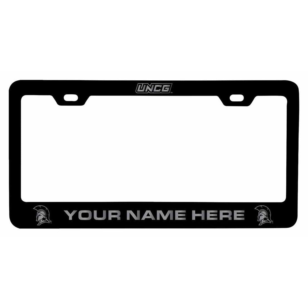 Customizable North Carolina Greensboro Spartans NCAA Laser-Engraved Metal License Plate Frame - Personalized Car Image 1