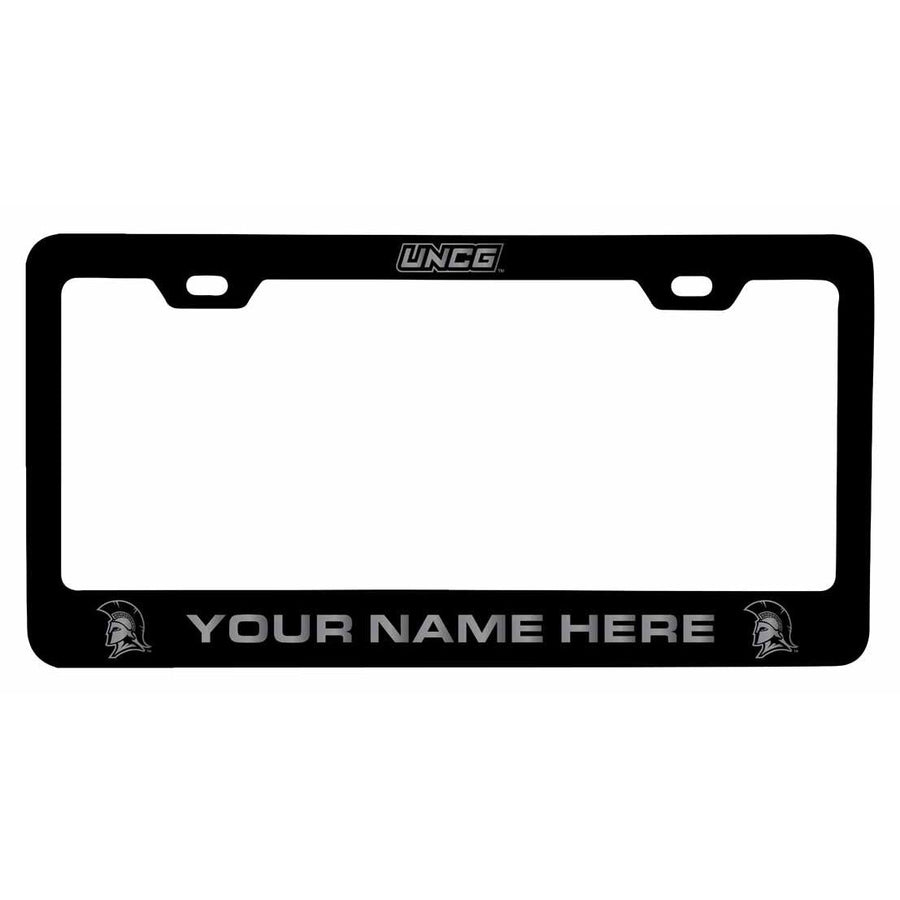 Customizable North Carolina Greensboro Spartans NCAA Laser-Engraved Metal License Plate Frame - Personalized Car Image 1