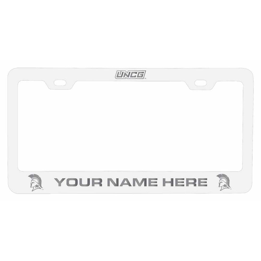 Customizable North Carolina Greensboro Spartans NCAA Laser-Engraved Metal License Plate Frame - Personalized Car Image 2