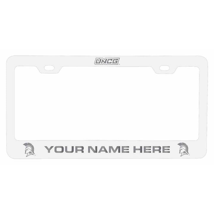 Customizable North Carolina Greensboro Spartans NCAA Laser-Engraved Metal License Plate Frame - Personalized Car Image 2