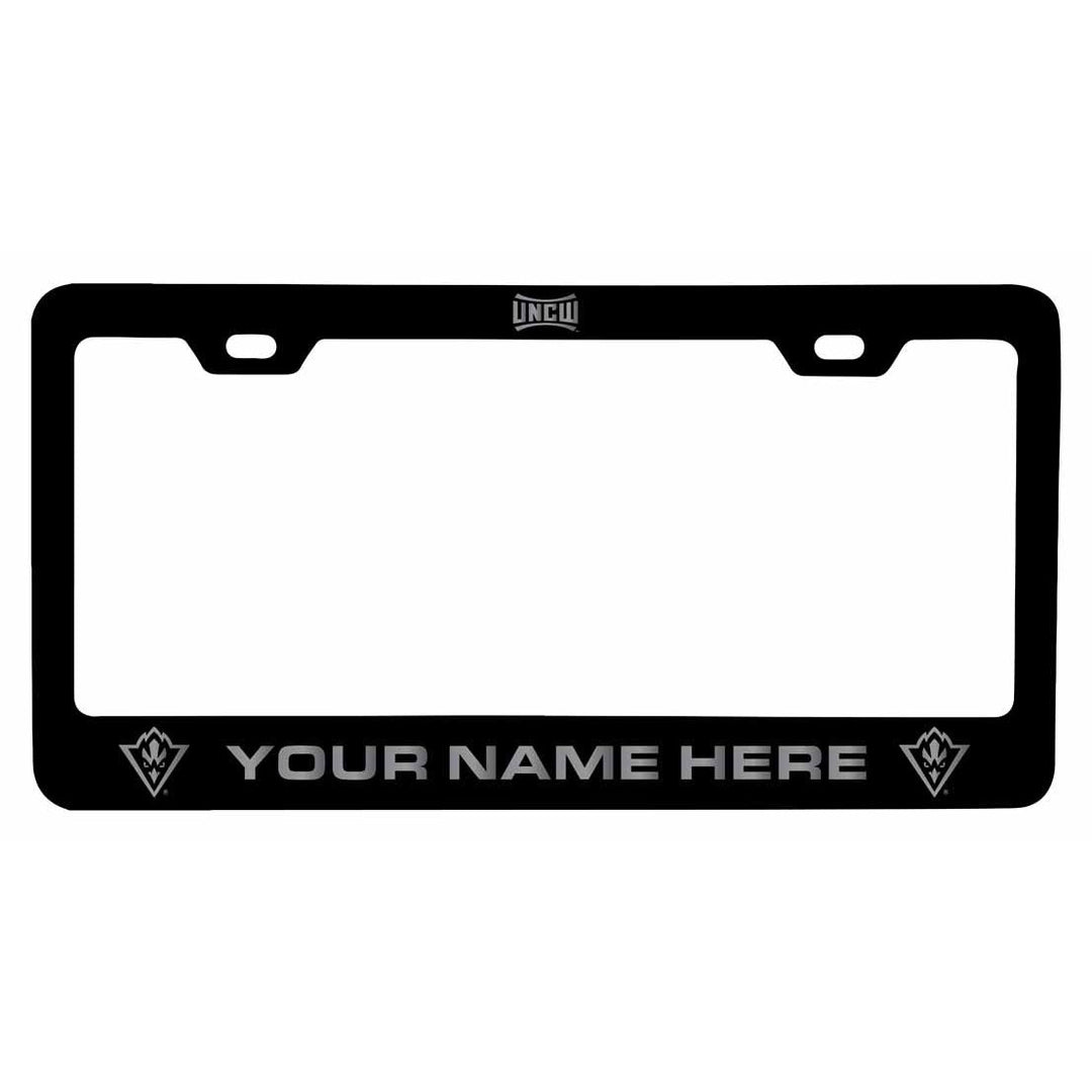 Customizable North Carolina Wilmington Seahawks NCAA Laser-Engraved Metal License Plate Frame - Personalized Car Image 1