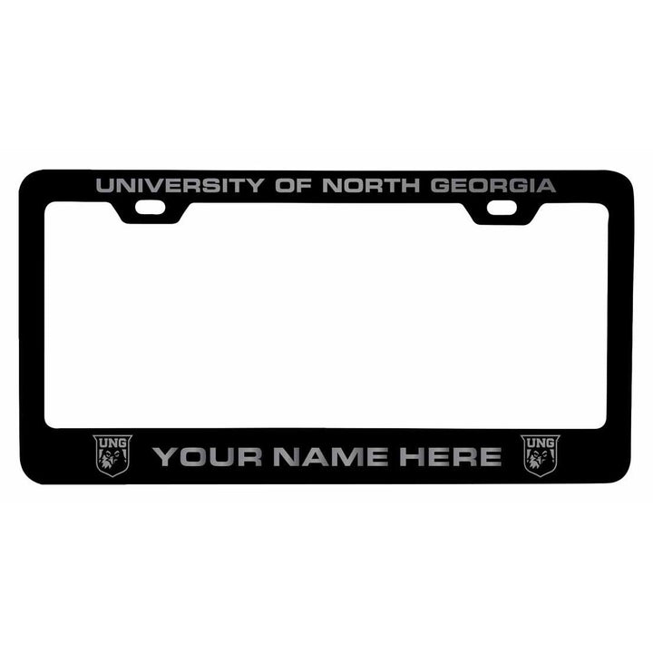 Customizable North Georgia Nighhawks NCAA Laser-Engraved Metal License Plate Frame - Personalized Car Accessory Image 1