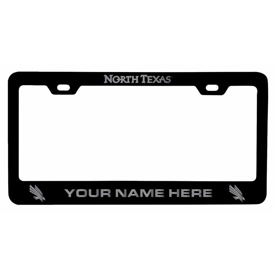 Customizable North Texas NCAA Laser-Engraved Metal License Plate Frame - Personalized Car Accessory Image 1