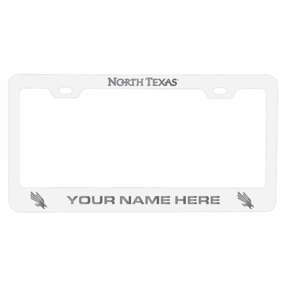 Customizable North Texas NCAA Laser-Engraved Metal License Plate Frame - Personalized Car Accessory Image 2