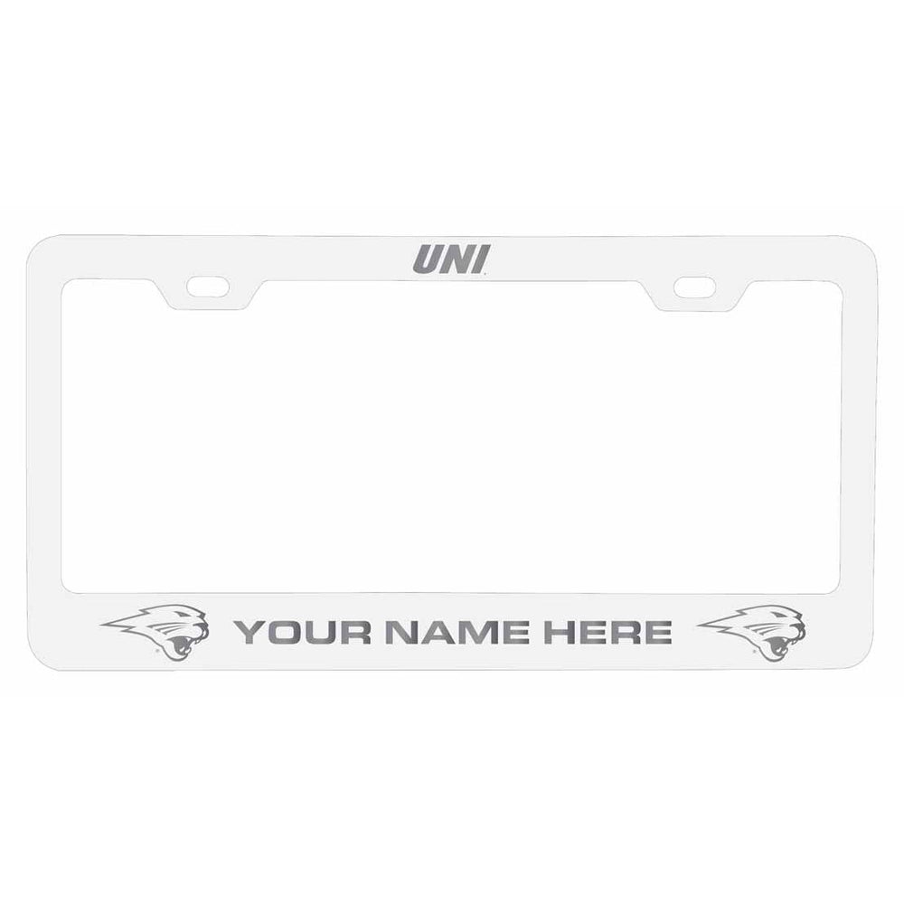 Customizable Northern Iowa Panthers NCAA Laser-Engraved Metal License Plate Frame - Personalized Car Accessory Image 2