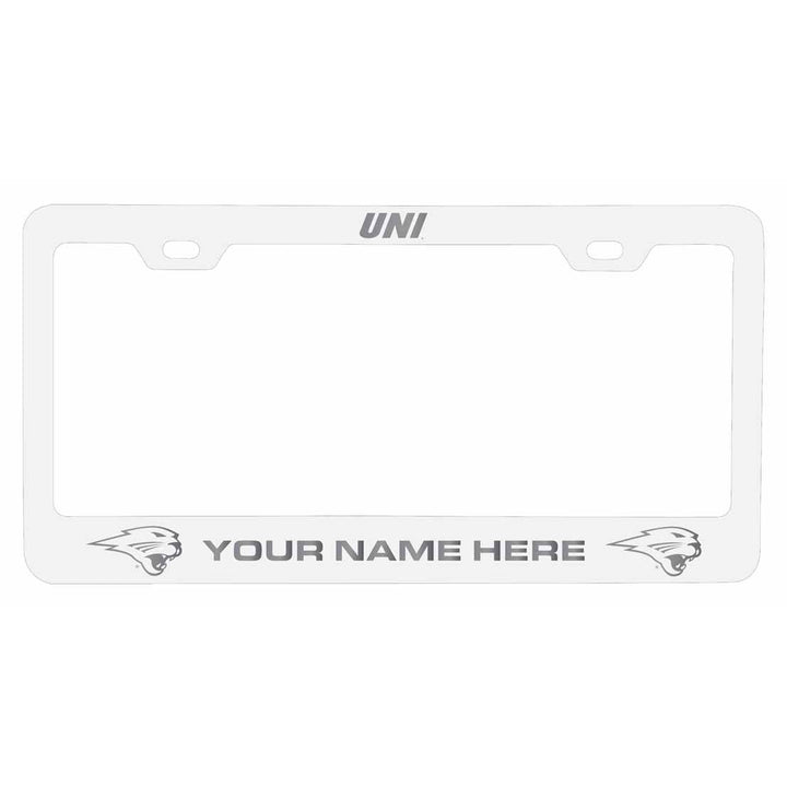 Customizable Northern Iowa Panthers NCAA Laser-Engraved Metal License Plate Frame - Personalized Car Accessory Image 2