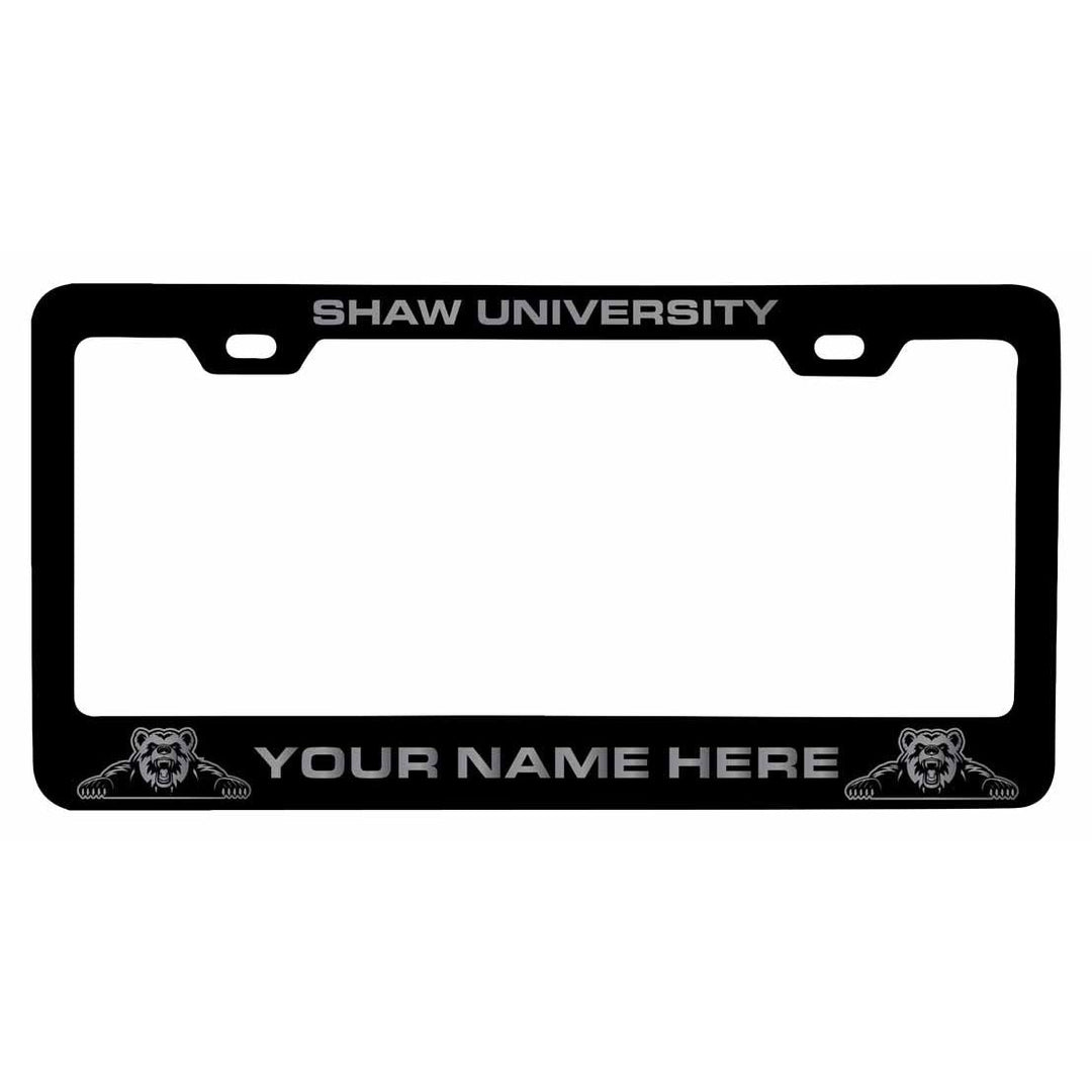 Customizable Shaw University Bears NCAA Laser-Engraved Metal License Plate Frame - Personalized Car Accessory Image 1