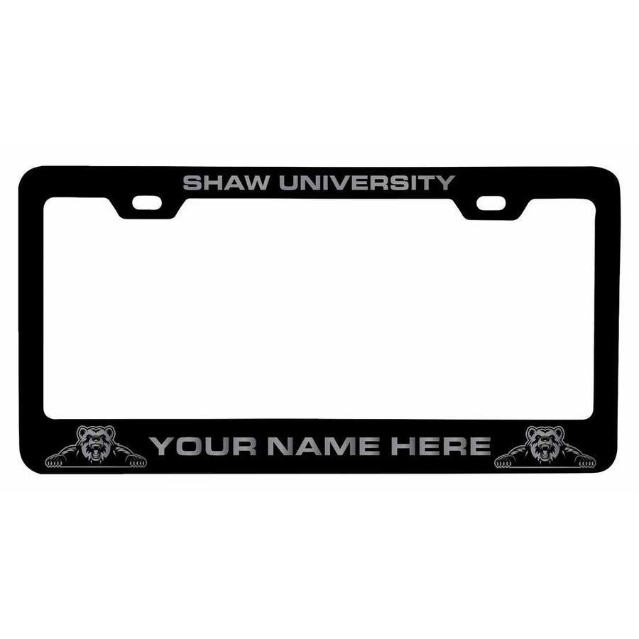 Customizable Shaw University Bears NCAA Laser-Engraved Metal License Plate Frame - Personalized Car Accessory Image 1