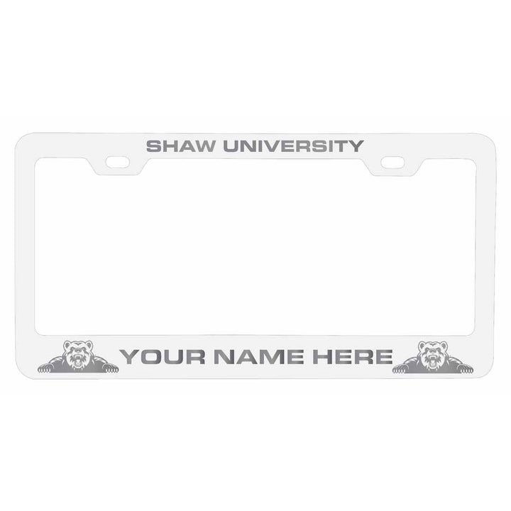 Customizable Shaw University Bears NCAA Laser-Engraved Metal License Plate Frame - Personalized Car Accessory Image 2