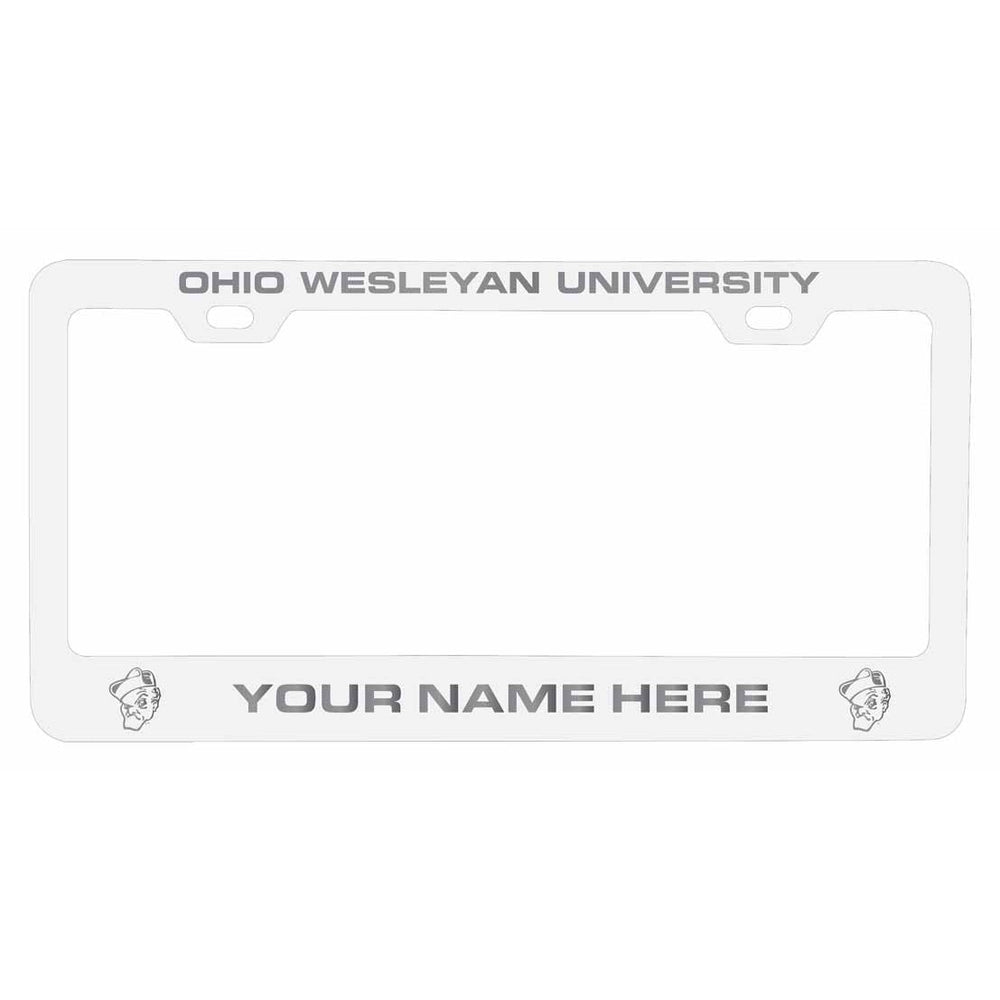 Customizable Ohio Wesleyan University NCAA Laser-Engraved Metal License Plate Frame - Personalized Car Accessory Image 2