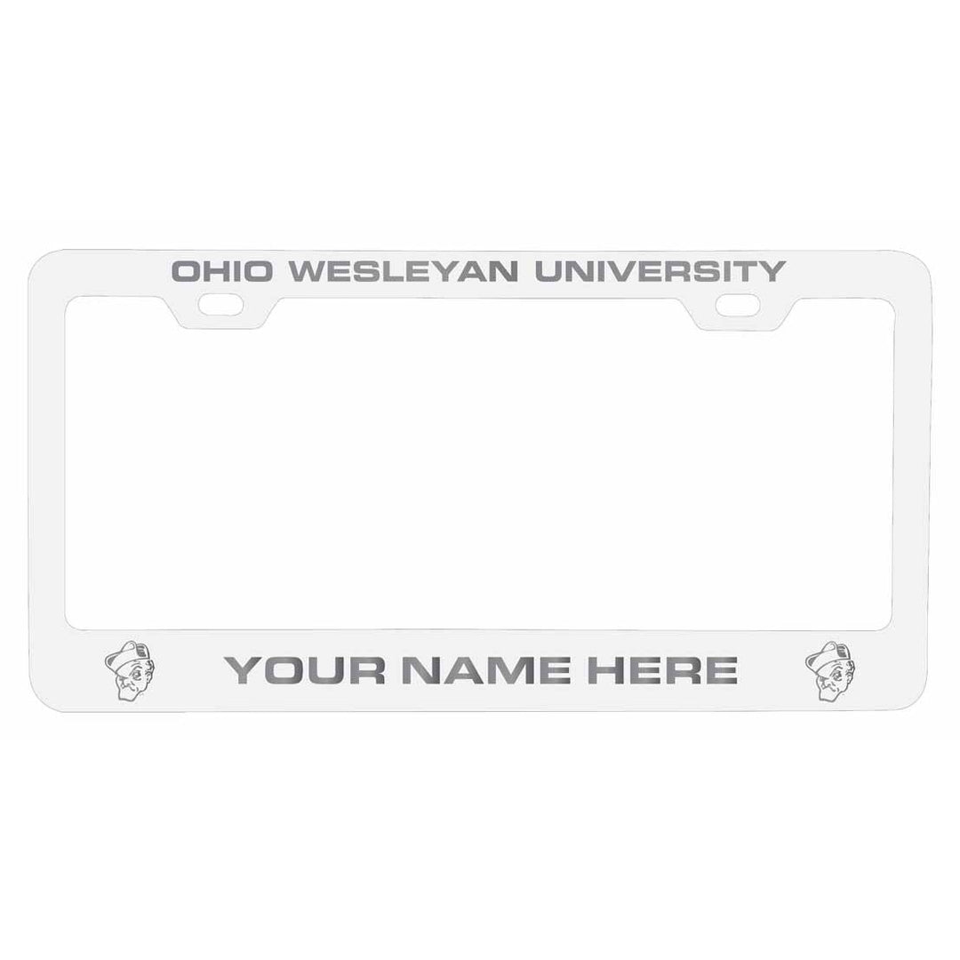 Customizable Ohio Wesleyan University NCAA Laser-Engraved Metal License Plate Frame - Personalized Car Accessory Image 2