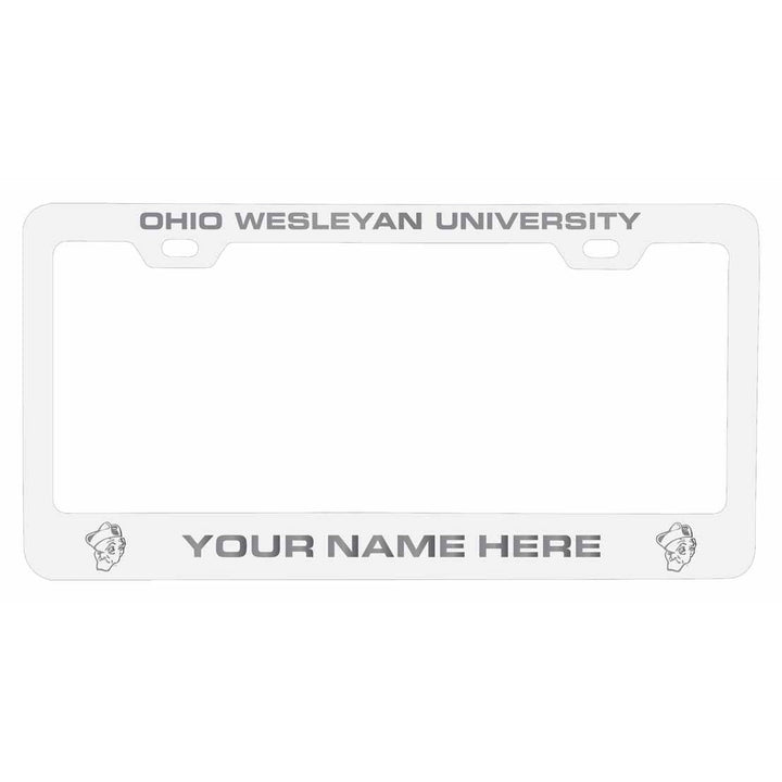 Customizable Ohio Wesleyan University NCAA Laser-Engraved Metal License Plate Frame - Personalized Car Accessory Image 2