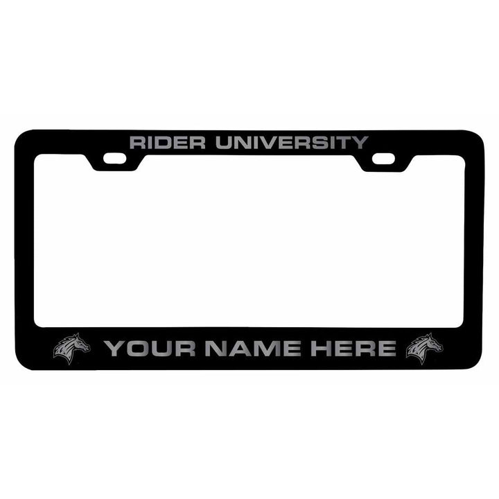 Customizable Rider University Broncs NCAA Laser-Engraved Metal License Plate Frame - Personalized Car Accessory Image 1