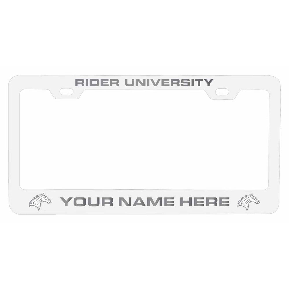 Customizable Rider University Broncs NCAA Laser-Engraved Metal License Plate Frame - Personalized Car Accessory Image 2