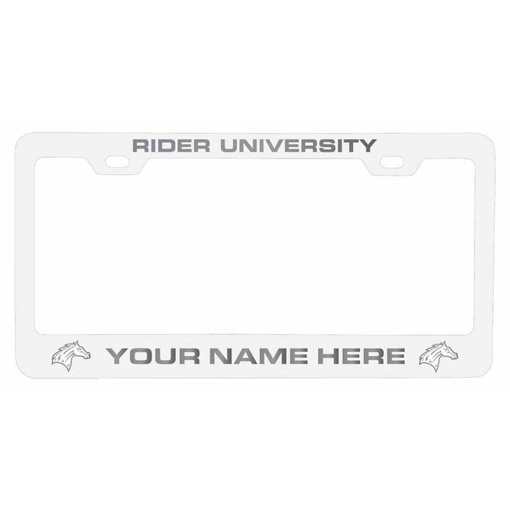 Customizable Rider University Broncs NCAA Laser-Engraved Metal License Plate Frame - Personalized Car Accessory Image 2