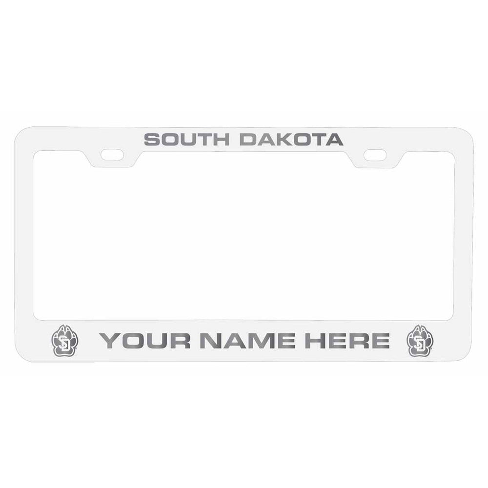 Customizable South Dakota Coyotes NCAA Laser-Engraved Metal License Plate Frame - Personalized Car Accessory Image 2