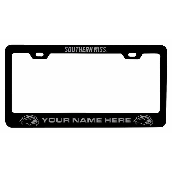 Customizable Southern Mississippi Golden Eagles NCAA Laser-Engraved Metal License Plate Frame - Personalized Car Image 1