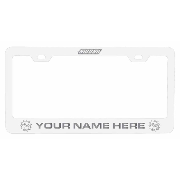 Customizable Southwestern Oklahoma State University NCAA Laser-Engraved Metal License Plate Frame - Personalized Car Image 2