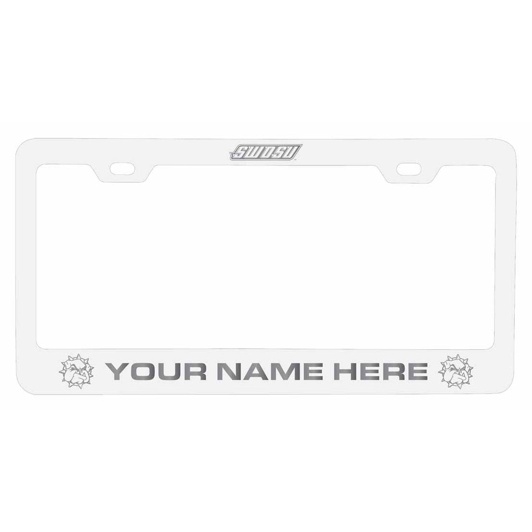 Customizable Southwestern Oklahoma State University NCAA Laser-Engraved Metal License Plate Frame - Personalized Car Image 1