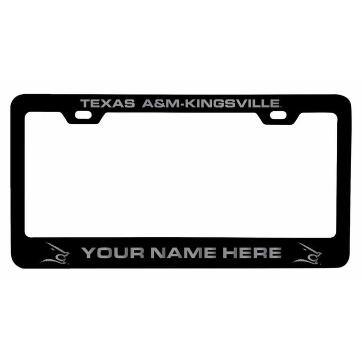 Customizable Texas AandM Kingsville Javelinas NCAA Laser-Engraved Metal License Plate Frame - Personalized Car Accessory Image 1