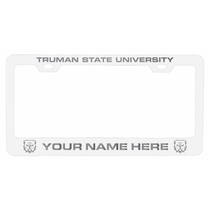 Customizable Truman State University NCAA Laser-Engraved Metal License Plate Frame - Personalized Car Accessory Image 1