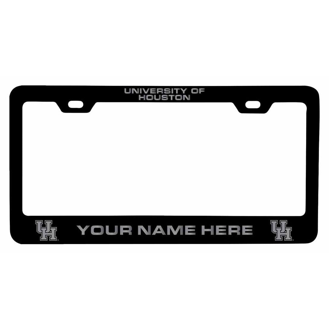 Customizable University of Houston NCAA Laser-Engraved Metal License Plate Frame - Personalized Car Accessory Image 1