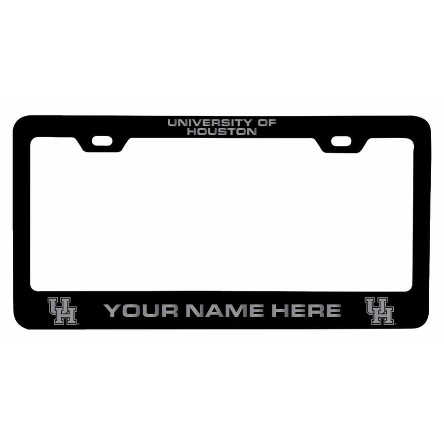 Customizable University of Houston NCAA Laser-Engraved Metal License Plate Frame - Personalized Car Accessory Image 1