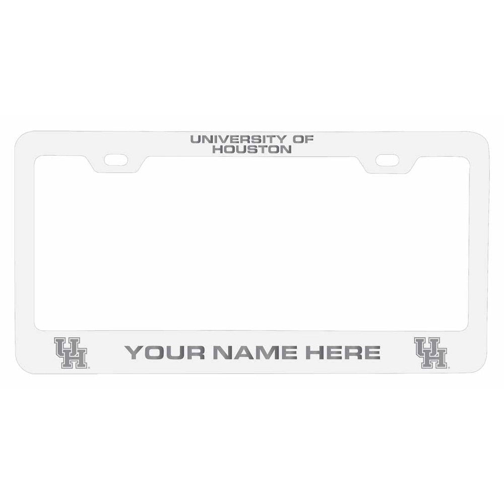 Customizable University of Houston NCAA Laser-Engraved Metal License Plate Frame - Personalized Car Accessory Image 2