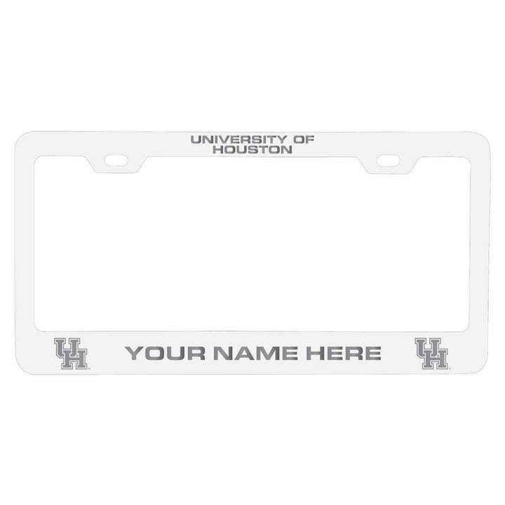 Customizable University of Houston NCAA Laser-Engraved Metal License Plate Frame - Personalized Car Accessory Image 2