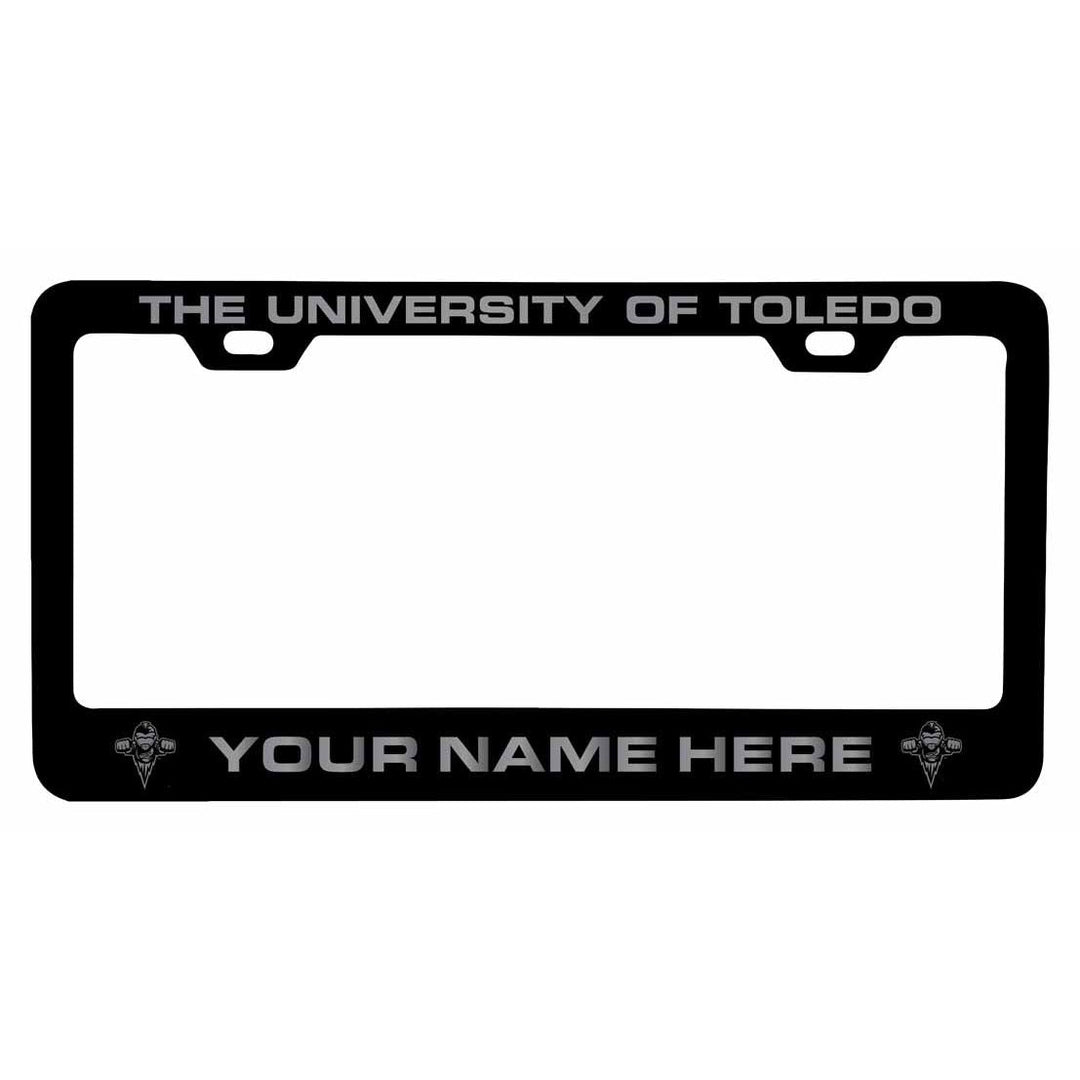 Customizable Toledo Rockets NCAA Laser-Engraved Metal License Plate Frame - Personalized Car Accessory Image 1