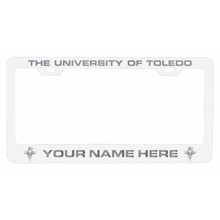 Customizable Toledo Rockets NCAA Laser-Engraved Metal License Plate Frame - Personalized Car Accessory Image 2