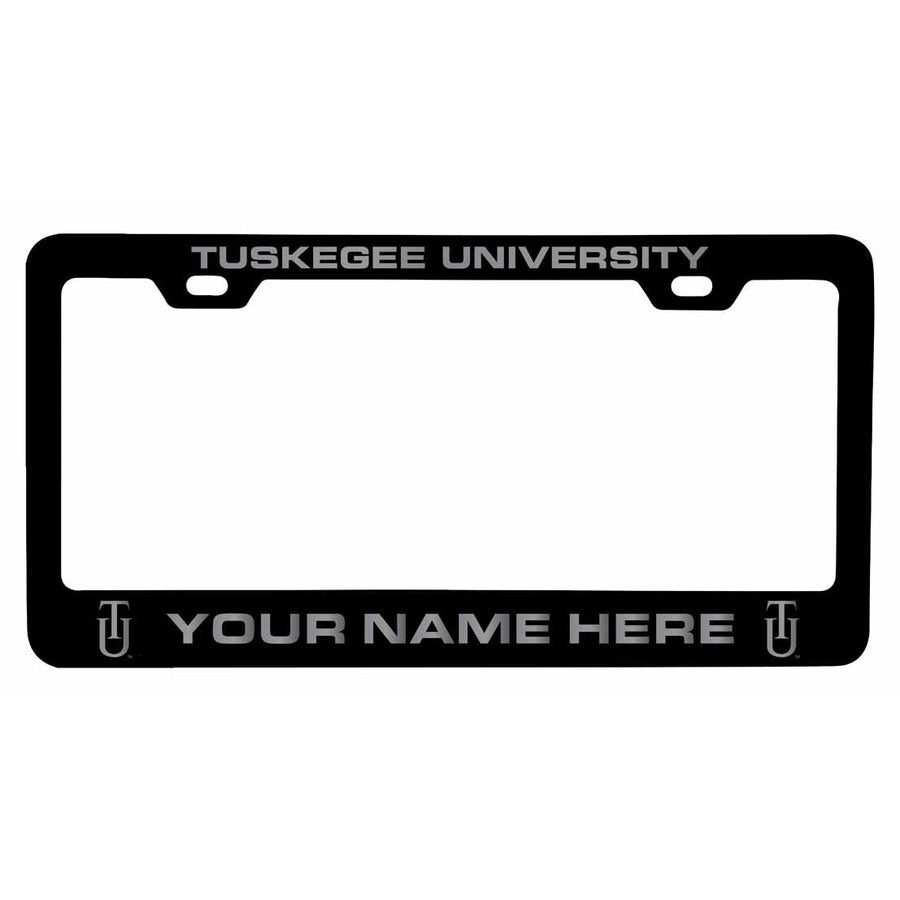 Customizable Tuskegee University NCAA Laser-Engraved Metal License Plate Frame - Personalized Car Accessory Image 1