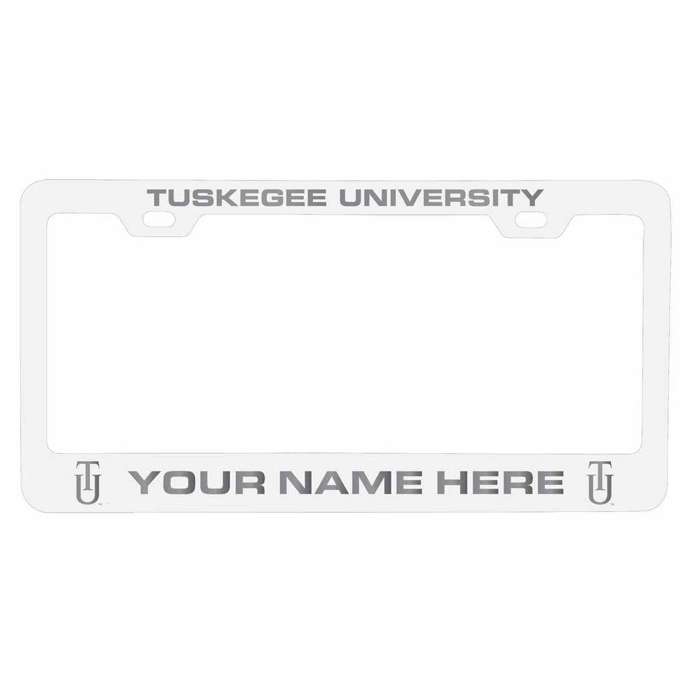 Customizable Tuskegee University NCAA Laser-Engraved Metal License Plate Frame - Personalized Car Accessory Image 2