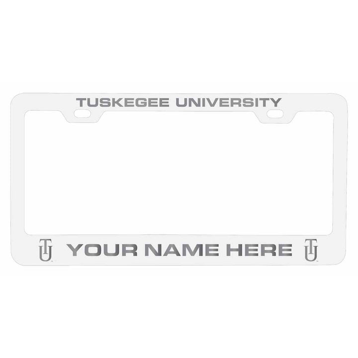 Customizable Tuskegee University NCAA Laser-Engraved Metal License Plate Frame - Personalized Car Accessory Image 2