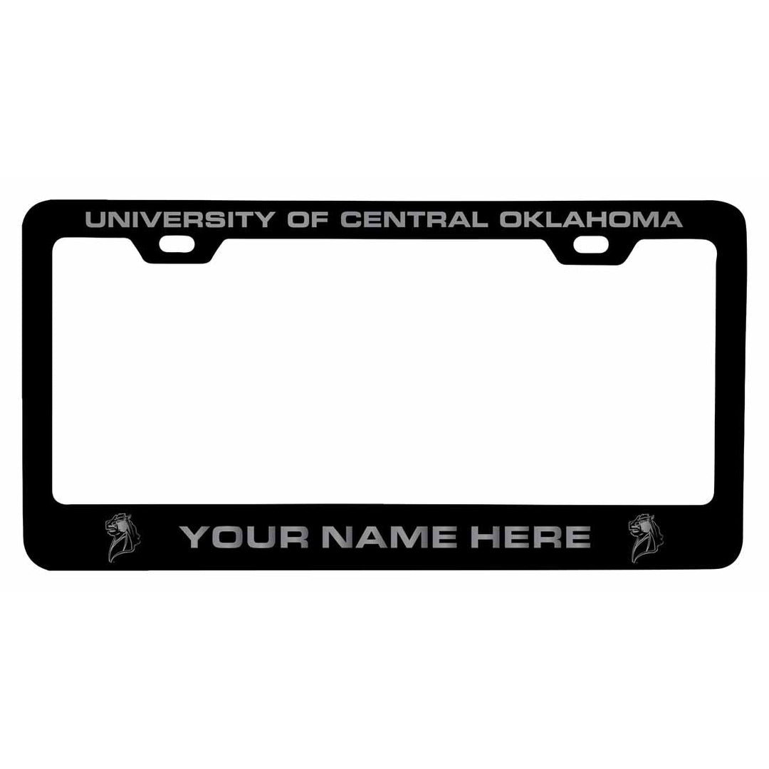 Collegiate Custom University of Central Oklahoma Bronchos Metal License Plate Frame with Engraved Name Image 1