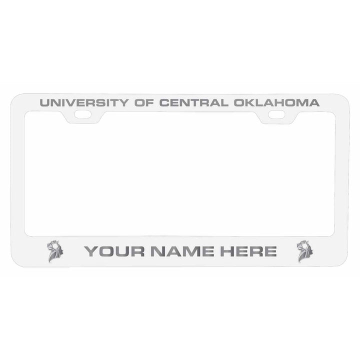 Customizable University of Central Oklahoma Bronchos NCAA Laser-Engraved Metal License Plate Frame - Personalized Car Image 2