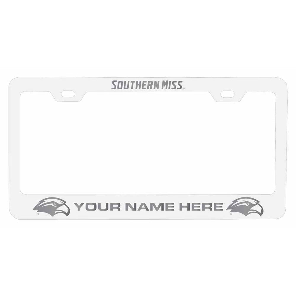 Customizable Southern Mississippi Golden Eagles NCAA Laser-Engraved Metal License Plate Frame - Personalized Car Image 2