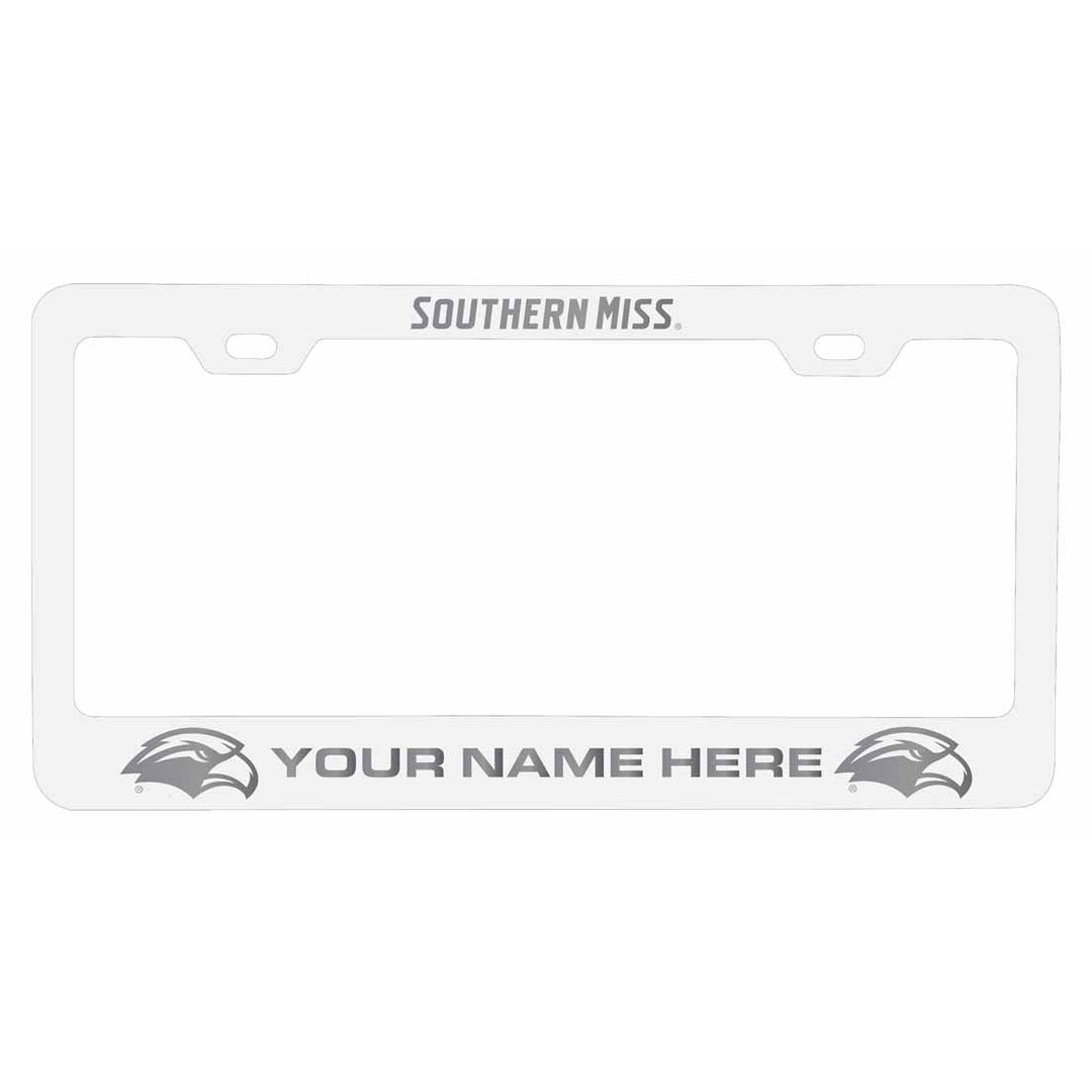 Customizable Southern Mississippi Golden Eagles NCAA Laser-Engraved Metal License Plate Frame - Personalized Car Image 2