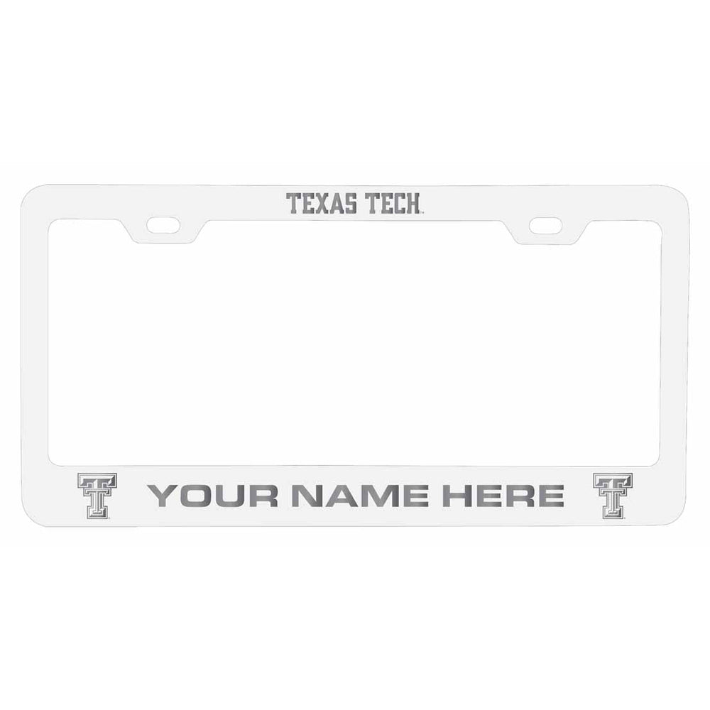 Collegiate Custom Texas Tech Red Raiders Metal License Plate Frame with Engraved Name Image 2