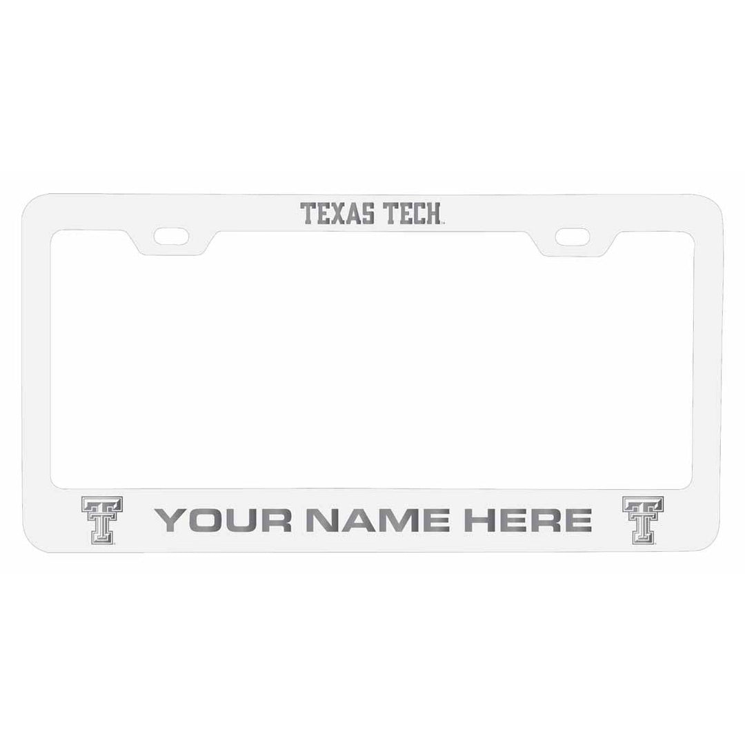 Customizable Texas Tech Red Raiders NCAA Laser-Engraved Metal License Plate Frame - Personalized Car Accessory Image 2