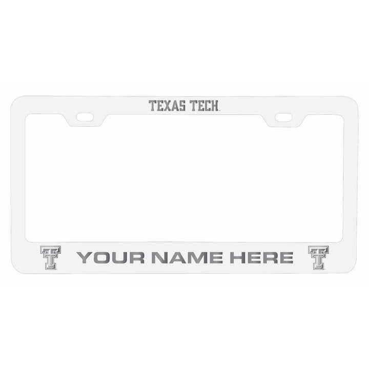 Customizable Texas Tech Red Raiders NCAA Laser-Engraved Metal License Plate Frame - Personalized Car Accessory Image 2