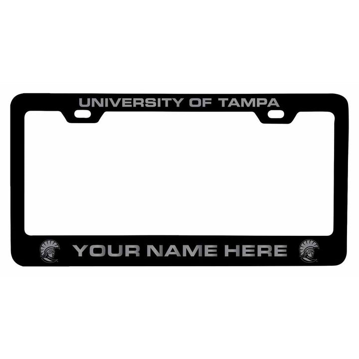 Collegiate Custom University of Tampa Spartans Metal License Plate Frame with Engraved Name Image 1