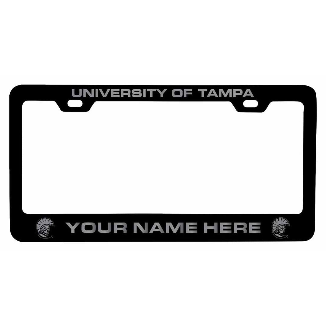 Customizable University of Tampa Spartans NCAA Laser-Engraved Metal License Plate Frame - Personalized Car Accessory Image 1