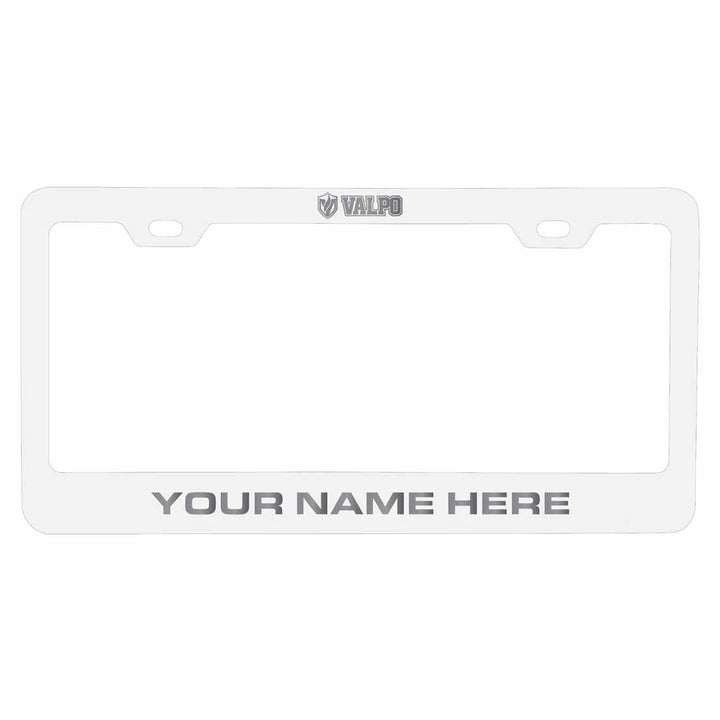 Customizable Valparaiso University NCAA Laser-Engraved Metal License Plate Frame - Personalized Car Accessory Image 2