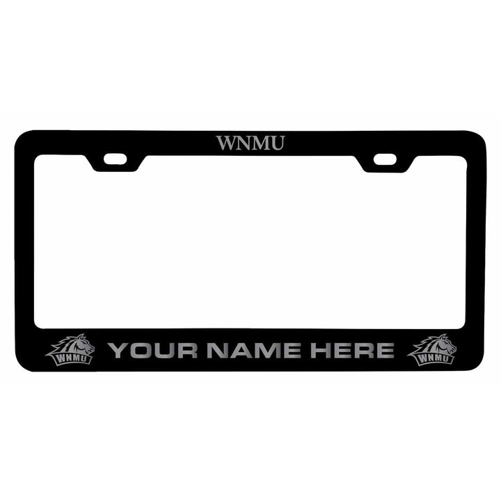 Customizable Western Mexico University NCAA Laser-Engraved Metal License Plate Frame - Personalized Car Accessory Image 1