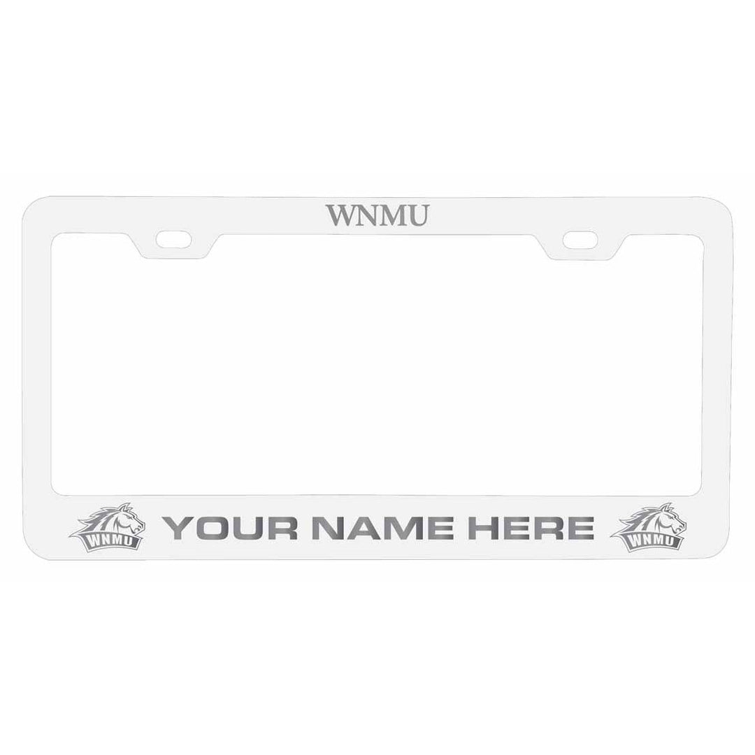 Customizable Western Mexico University NCAA Laser-Engraved Metal License Plate Frame - Personalized Car Accessory Image 2